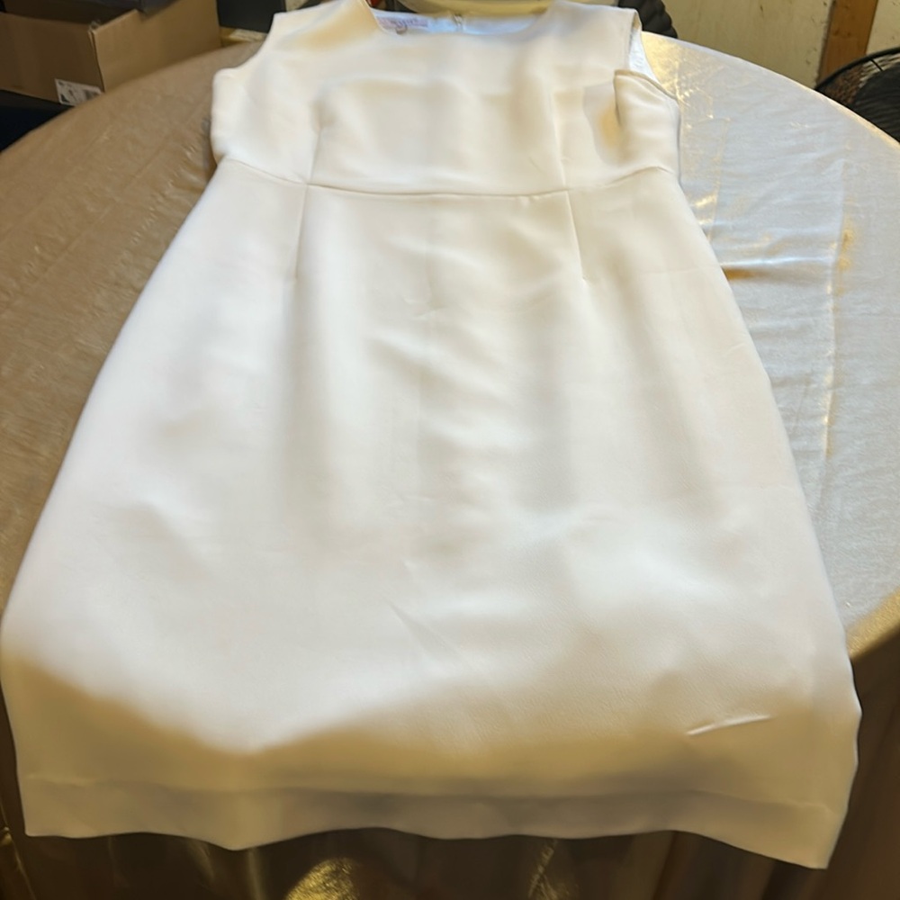 NWOT ECAILLE PARIS SLEEVELESS MIDI DRESS CREAM 44/14